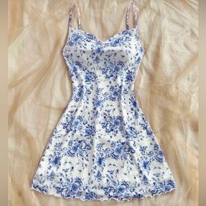 SHEIN Blue Floral Mini Dress